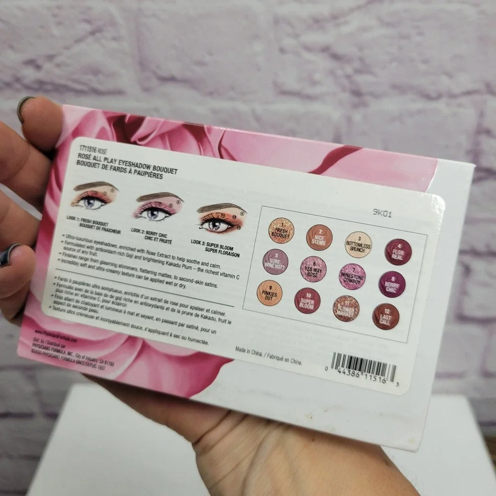 NEW No Box‎ Physicians Formula Rosé All Play Eyeshadow Palette Bouquet 12 Shade